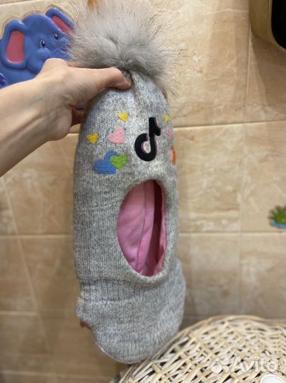 Шапка шлем для девочки