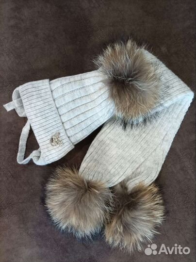 Шапка и шарф новый комплект 50 54 зимний