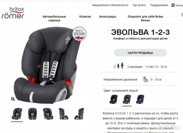 Кресло Britax Evolva 1-2-3