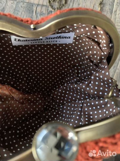 Клатч вязаный сердце женский