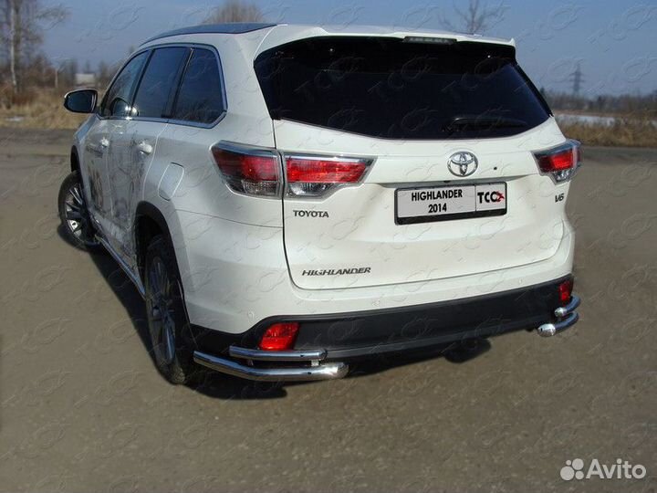 Защита задняя (уголки) Toyota Highlander 2014-2016