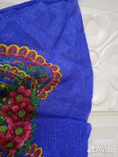 Платок шаль СССР винтаж шерсть хлопок