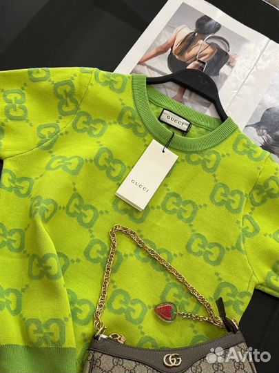 Яркое поло Gucci (новинка)