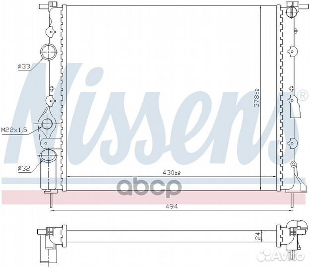 Радиатор двигателя renault megane 1.4-1.6 95