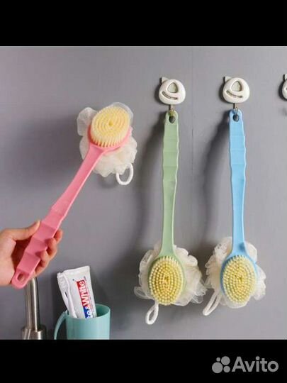 Мочалка щётка на длинной ручке