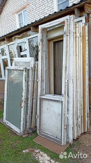 Деревянные оконные блоки, рамы, двери бу бесплатно