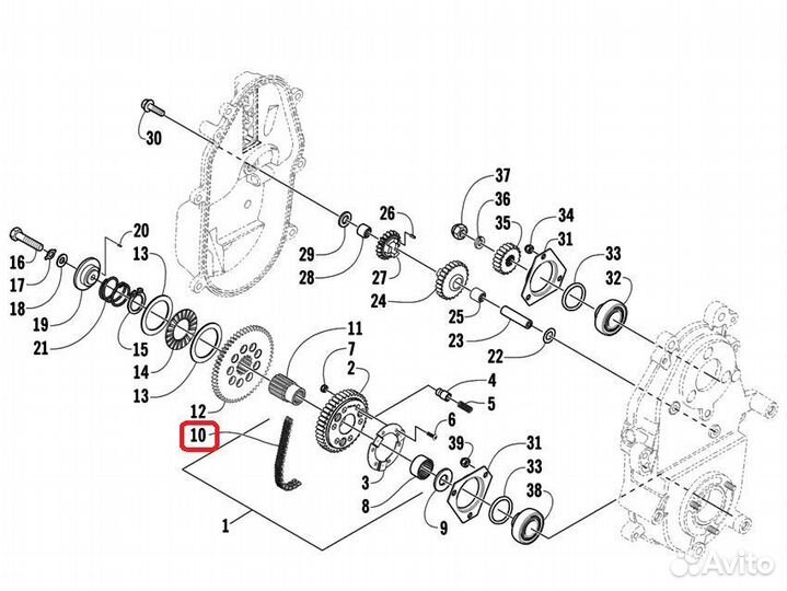 Цепь кпп 70 звеньев Arctic Cat 0602-968