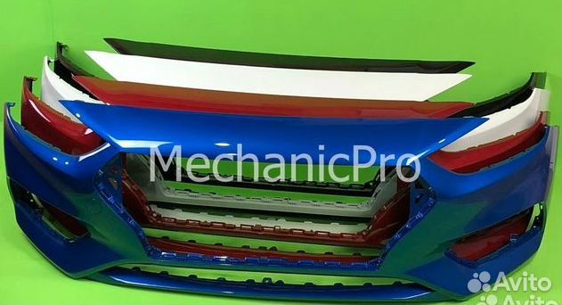 Бампер перед solaris 17-20 белый кристалл