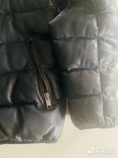 Пуховик кожаный