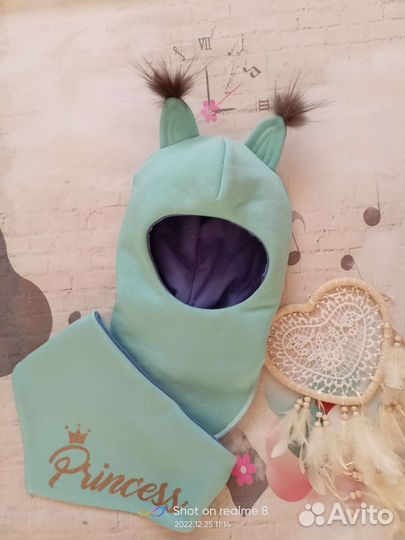 Шапка шлем для девочки 52