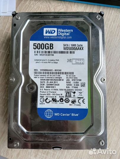 Жесткий диск 500 gb SATA