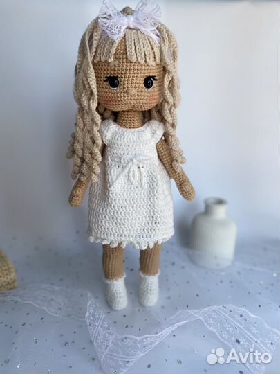 Вязаная кукла ручной работы, Интерьерная кукла