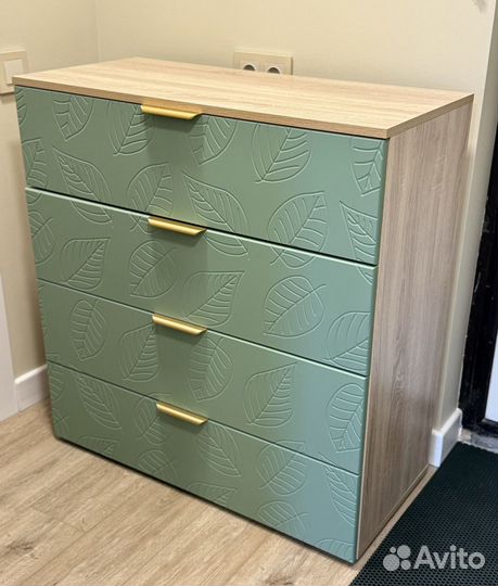 Комод Асти Пантано с зелеными фасадами