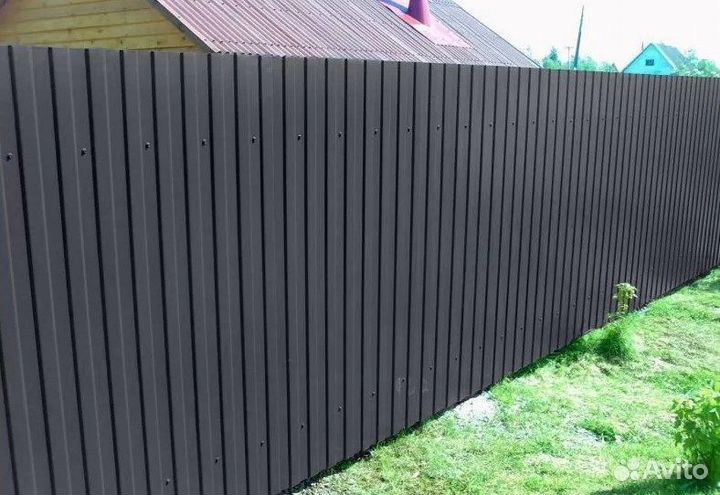 Профнастил на забор 7024 Серый графит С8