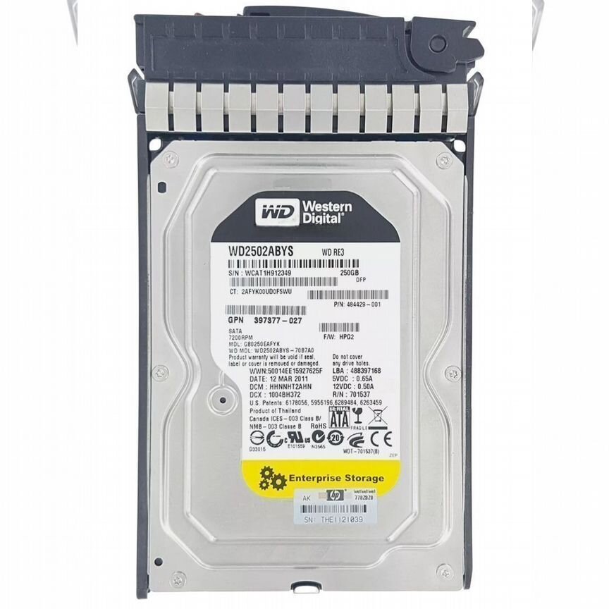 [GB0250EAFYK] Жесткий Диск Hp 250gb Sata2 3,5" Hdd Gb0250eafyk