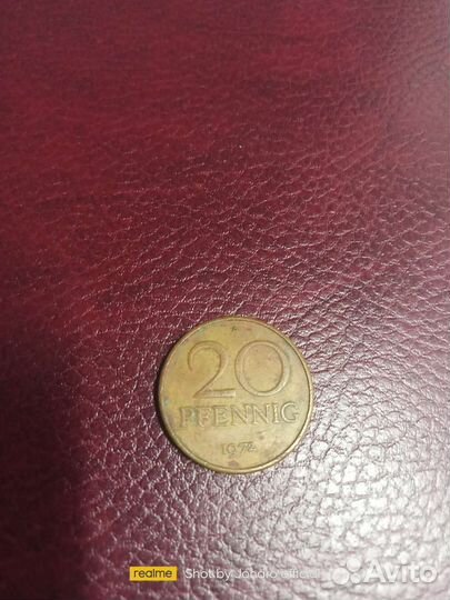 Монета 20 pfennig (1972 год)