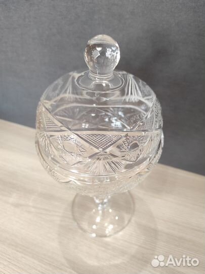 Ваза конфетница хрусталь