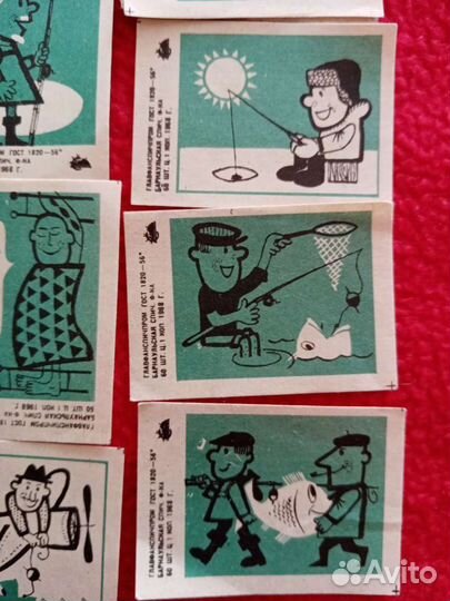 Спичечные этикетки. Рыболовы