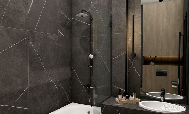 Дизайн-проект ванной комнаты / совмещенного санузл