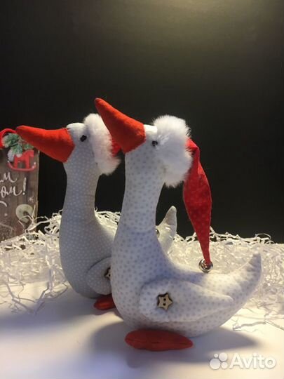 Новогодние гуси (интерьерные игрушки) подарок