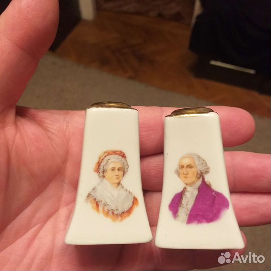 Солонка и перечница фарфор Америка 50е.г