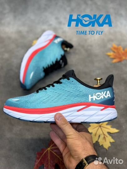 Hoka clifton 8 беговые бирюзовые разм. 45