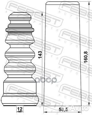 Пыльник заднего амортизатора с отбойником компл