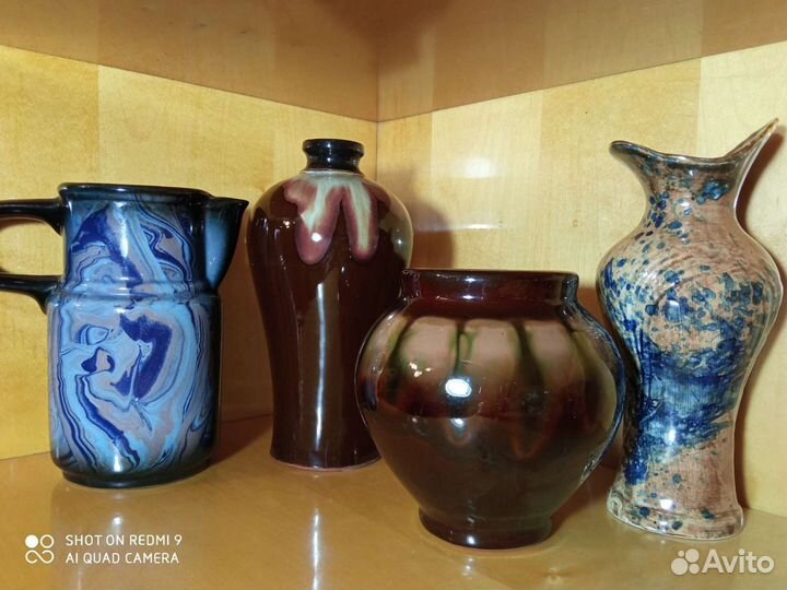 Винтажные вазы и кувшин Кремгэс Васильковский мз