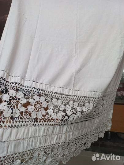 Покрывало накидка хлопок кружева старина