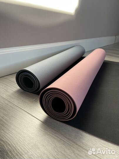 Коврик дня йоги и фитнеса каучук тпэ 183 х61