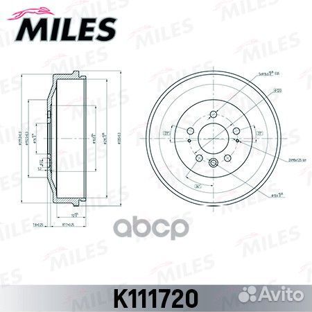 Барабан тормозной Vw amarok K111720 Miles