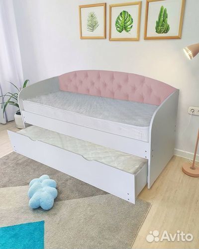 Кровать доп место велюр лдсп детская