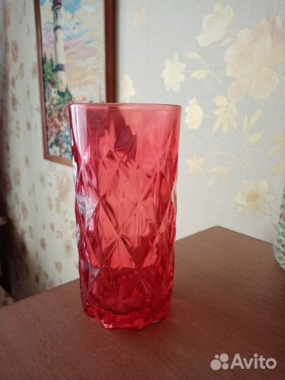 Новый стакан цветное стекло