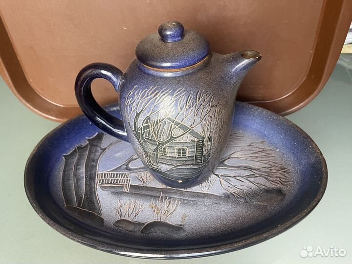 Блюдо декоративное 34x24x4 Чайник в Подарок