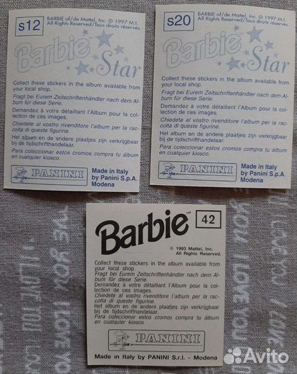 Наклейки Барби для альбомов Panini
