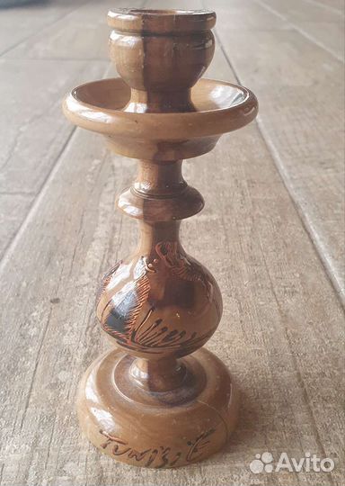 Подсвечник ручной работы из дерева высота 16см