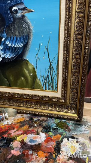 Птицы#зима 30х40