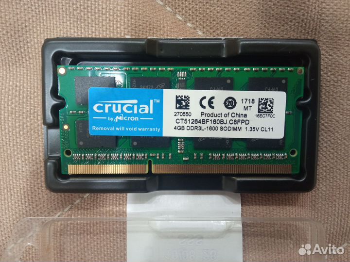 Оперативная память DDR3L 4GB 1600MHz 1.35V 1x4 гб