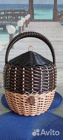 Корзина- кашпо из искусственного ротанга