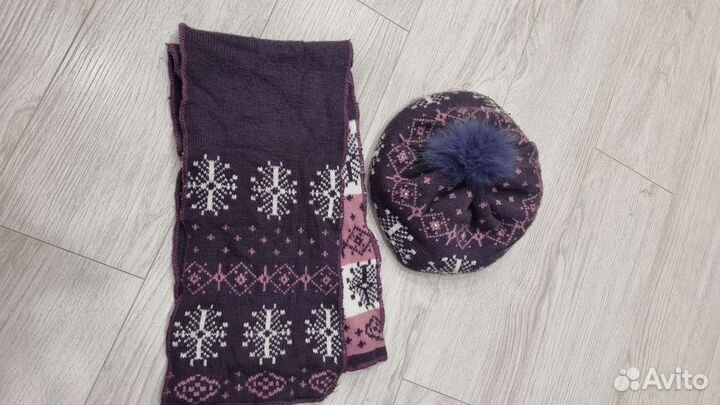 Комплект шапка и шарф женский