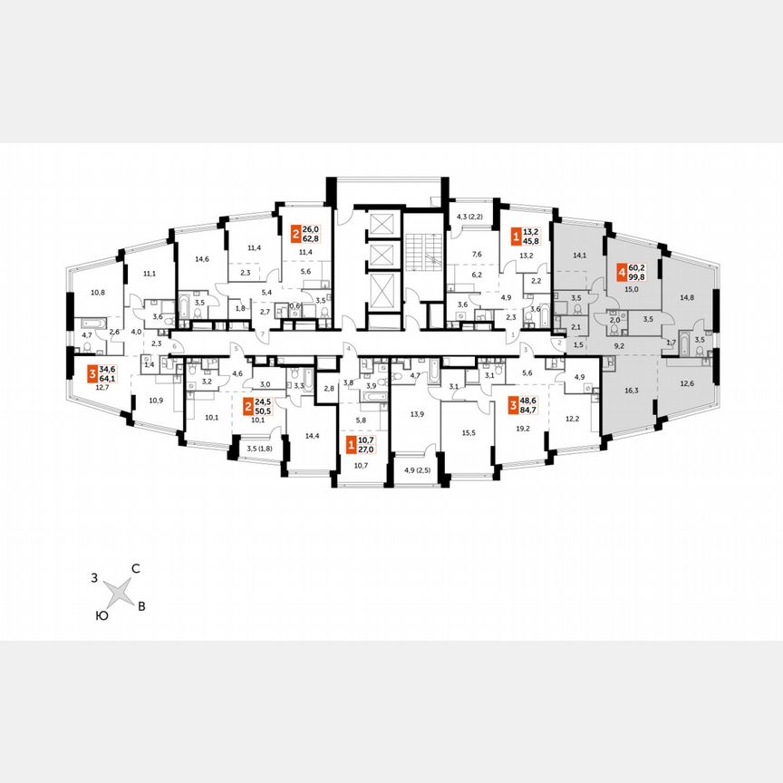 4-к. квартира, 99,8 м², 24/29 эт.
