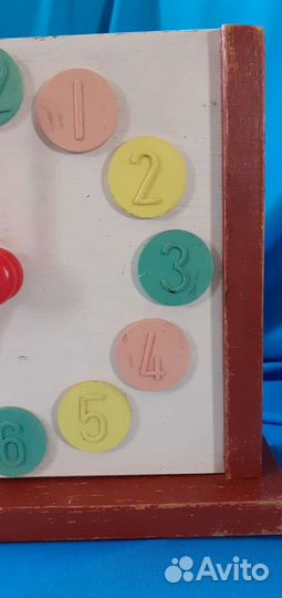 Счеты часы СССР детские деревянные