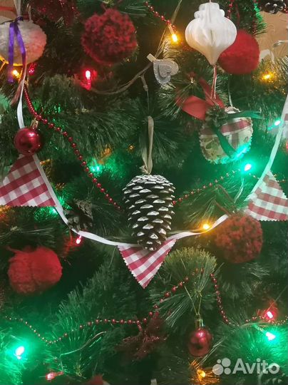 Ёлочная игрушка, шишка кедровая большая