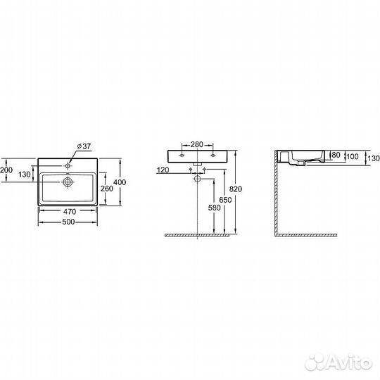 Раковина Jacob Delafon Sully 50 EVT112-00 Белая