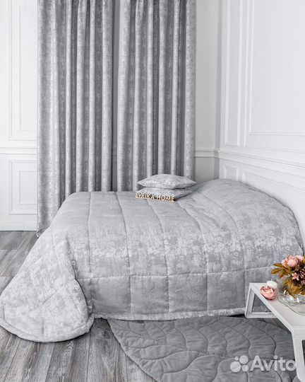 Покрывало зарина стальной новое плед на кровать