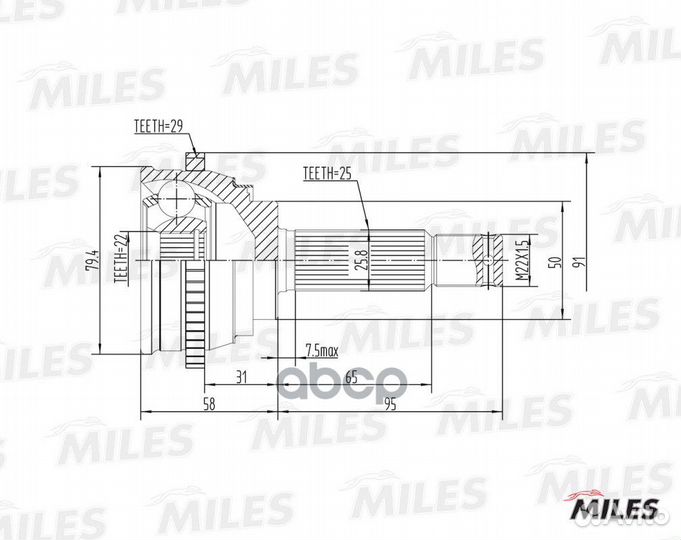 ШРУС наружный hyundai accent/elantra 1.3-1.6 94-05