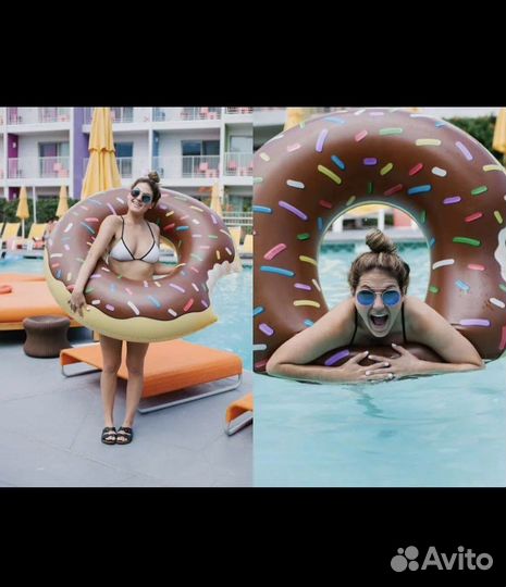 Надувной пончик круг огромный большой