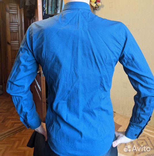 Рубашка мужская синяя