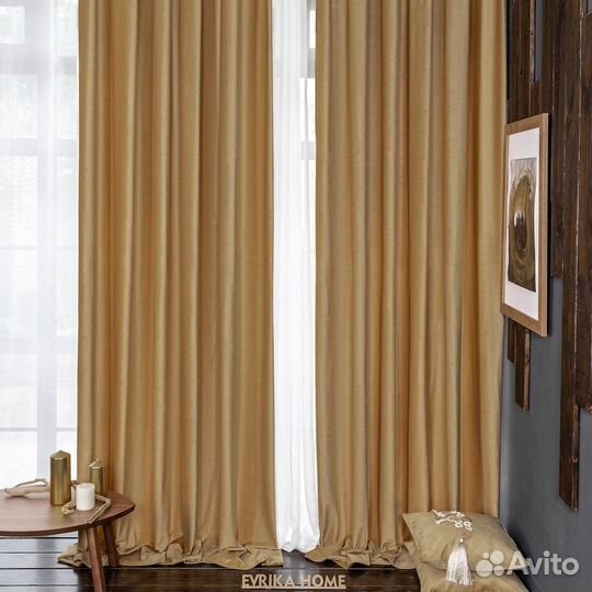 Портьеры бархат Беллиссимо Крем-брюле шторы