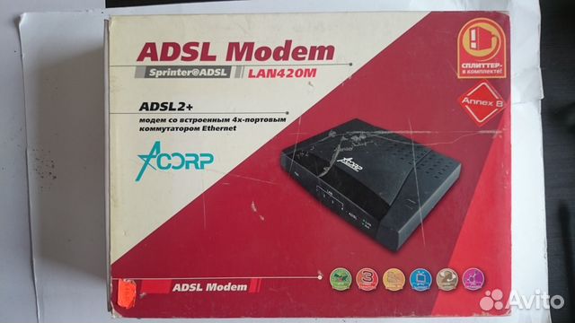Модем adsl2+ sprinter